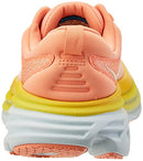 1127952 HOKA ONE ONE WOMEN'S BONDI 8 SHELL CORAL/PEACH PARFAIT SIZE 8 Like New