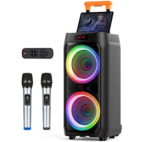 JYX KARAOKE MACHINE 8" BLUETOOTH PARTY SPEAKER WITH 500W PEAK POWER - BLACK Like New