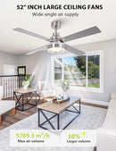 VACZON 52 INCH CEILING FAN WITH LIGHT AND REMOTE FAN-4N - NICKEL - Like New