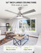 VACZON 52 INCH CEILING FAN WITH LIGHT AND REMOTE FAN-4N - NICKEL - Like New