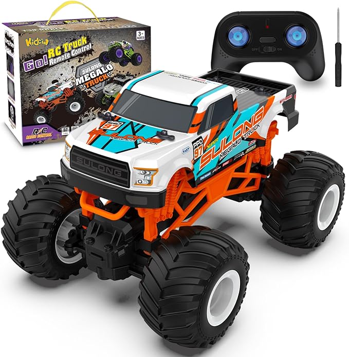 Kidcia 1:16 Scale RC Monster Truck 2.4GHz All Terrain Car - Orange - Like New