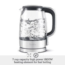 BREVILLE CRYSTAL CLEAR ELECTRIC KETTLE GLASS PROGRAMMABLE BKE595XL - SILVER - Like New