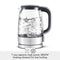 BREVILLE CRYSTAL CLEAR ELECTRIC KETTLE GLASS PROGRAMMABLE BKE595XL - SILVER - Like New