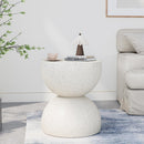 ROYAL WINDSOR SEMI-CIRCULAR MAGNESIUM OXIDE SIDE TABLE MODERN - WHITE - Like New