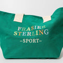 FRASIER STERLING SPORT RAINBOW LOGO TOTE BAG COTTON CANVAS - CREAM/GREEN - Brand New