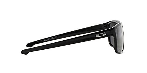 OAKLEY MEN'S OO9262 SLIVER RECTANGULAR SUNGLASSES POLISHED BLACK/BLACK - Like New
