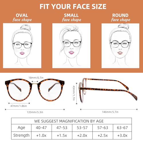 3 Pack Progressive Reading Glasses for Women Men Round Frame Multifocal Readers - Like New