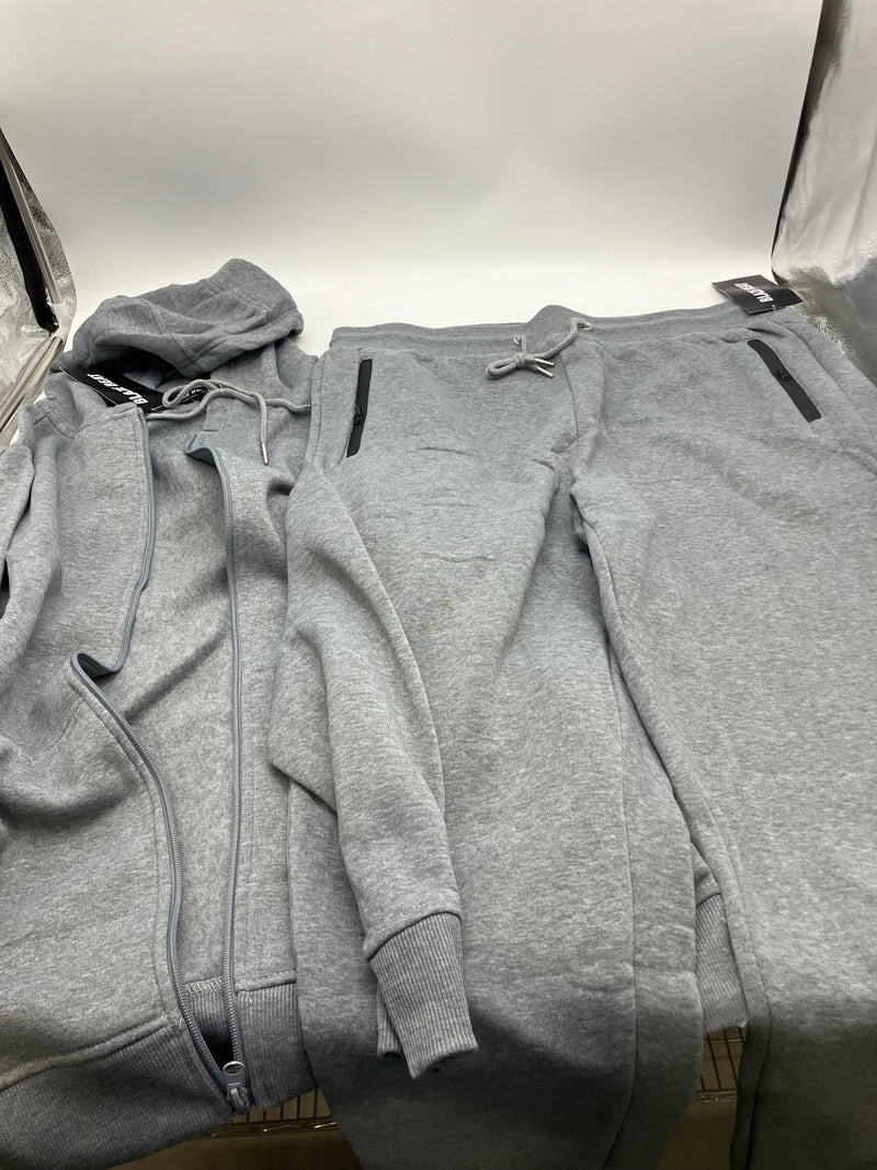 BLAZE BEAT TWO PIECE TRACK OUTFIT, HOODIE, SWEATPANT, 2XL, HEATHER GRAY, HR24005 - Brand New