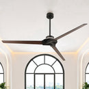 VACZON 70" INDUSTRIAL BLACK 3 WOOD BLADES DIMMABLE LED LARGE CEILING FAN - BLACK - Like New