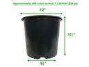 Viagrow VHPP400-24 VHPP Nursery Pots, 3 Gallon Plus, Black - Brand New