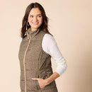 Amazon Essentials Women's Mid-Weight Puffer Vest Olive Cheetah M - Brand New