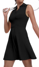 GGOV Womens Two Piece Tennis Golf Dress UPF 50+ Athletic Wear - Size L - Black - Brand New