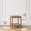 Nathan James 33301 Hayes Solid Wood Nightstand Storage Shelf B089Y93ZG9 - Brown - Brand New