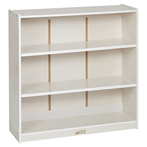 ECR4KIDS CLASSIC BOOKCASE, 36IN, ADJUSTABLE SHELVES, WHITE WASH ELR-17100-WW - Like New