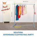 Tatkraft Party Telescopic Clothes Rail Extendable Rack Chrome Plated - Silver - Like New