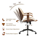 GLITZHOME 38 IN CREAM PU LEATHER ADJUSTABLE SWIVEL DESK CHAIR - BEIGE/CREAM - Brand New