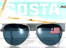 COSTA Del Mar PELI FREEDOM SERIES - 06S4002 - Grey Mirror 580P/Shiny Silver - Like New