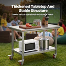 Vevor Mophorn Stainless Steel Work Table 36x24" 4 Wheels Casters - Silver - Brand New