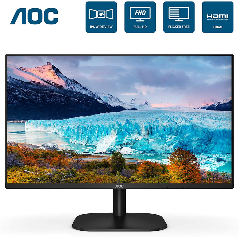 AOC 24" FHD IPS Monitor 3-Sided Frameless Ultra Slim HDMI VGA 24B2XH Like New