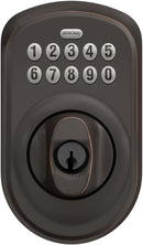 Schlage BE365PLY716 Plymouth Keypad Deadbolt Electronic Keyless - Aged Bronze - Like New