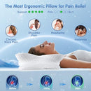 VUTEEHY CERVICAL NECK PILLOW, PAIN RELIEF SLEEPING, COOLING PILLOWCASE - WHITE - Like New