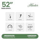 HUNTER FAN COMPANY 52" ANISTEN CEILING FAN - FRESH WHITE - Like New