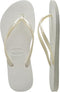 HAVAIANAS WOMEN'S SLIM WONDER WOMAN FLIP FLOP SANDAL - SIZE: WOMEN 6 - WHITE - Like New