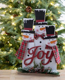 Glitzhome Christmas Table Decor 18 Inches Wood Snowman Ornaments B08GFCZW5P - Like New