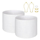 Extra Large B0F9PPHNNJ White Lamp Shades Set of 2 Natural Linen - Brand New