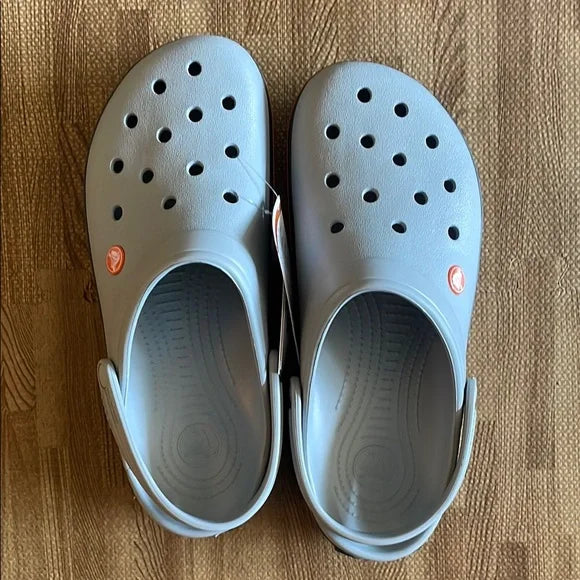 CROCS MEN’S CROCBAND CLOG 11016-01U CROCS SANDALS. - SIZE: MEN 10 - GRAY - Brand New