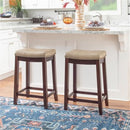 Linon Claridge Backless Counter Stool Faux Leather Wood Frame B014BXOT08 - Brown - Brand New