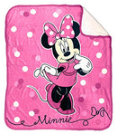 Jay Franco Disney Minnie Mouse Sweet Dots Sherpa Throw Blanket - Pink - Like New