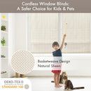 Madison Park Roman Shade, Room Darkening Blind Cordless, 23x64" Sheen Ivory - Brand New