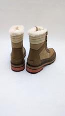 Sorel Lennox Lace Cozy Stkd Waterproof Boots Size: 7 - Velvet Tan/Warp Red - Like New