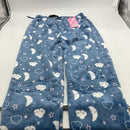 FASHION EXTRA SOFT FLEECE PAJAMAS PANTS - SIZE: WOMEN L/XL - BLUE CLOUDS/STARS - Brand New