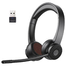 EKSA Wireless Headset Bluetooth 5.2 Headset Noise Cancelling Microphone - Black - Like New