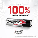 ENERGIZER AA BATTERIES, MAX DOUBLE AA BATTERY ALKALINE, 24 COUNT, 12 Year - Brand New
