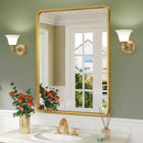 Brightify Gold Bathroom Mirror 24x36 Inch Rectangular Framed Mirror - Gold - Like New