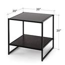 ZINUS DANE 20" BLACK FRAME SIDE TABLE END TABLE EASY ASSEMBLY - RICH BLACK WOOD - Like New