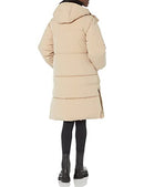 AMAZON ESSENTIALS WOMEN'S OVERSIZED LONG HOODED INSULATED PUFFER JACKET - TAN - Like New