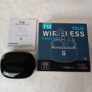 ZIUTY T12 TRUE WIRELESS BLUETOOTH EARBUDS W/ LED CASE - BLACK - Like New