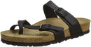 BIRKENSTOCK WOMEN'S MAYARI GREASED LEATHER SANDALS SIZE: MEN 3 WOMEN 5 - BLACK - Like New