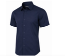 JAMES TAILOR SHORT SLEEVE DRESS SHIRT - SIZE: MEN 3XL - NAVY - Like New