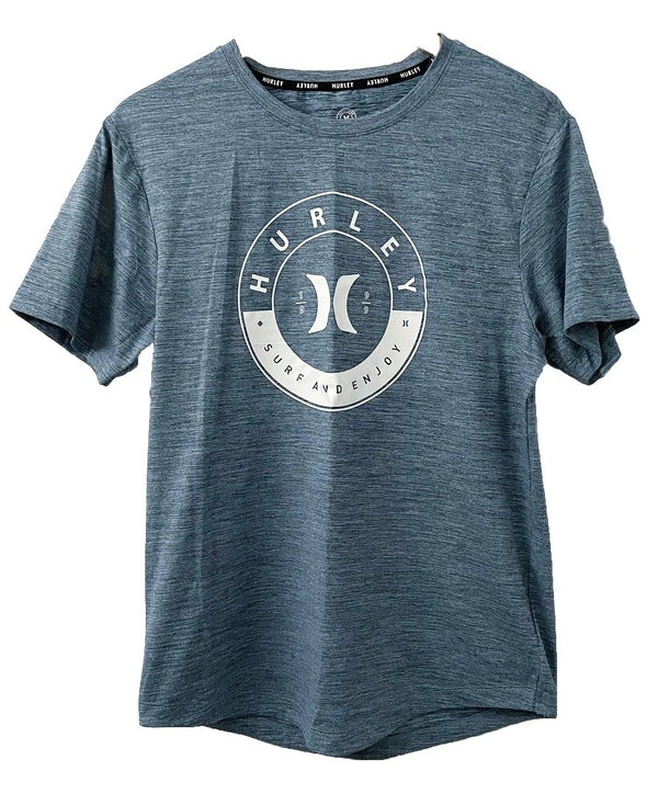 HURLEY TEE MEN'S SS PERFORMANCE T-SHIRT - SIZE: MEN XL - CRYSTAL BLUE/GRAY - Brand New