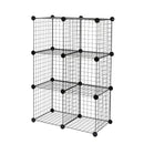AMAZON BASICS CUBE WIRE GRID STACKABLE STORAGE SHELVES, 6-CUBE - BLACK - Like New