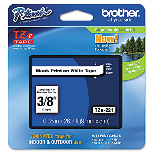 Brother P-Touch® Label Maker TZ Laminated Tape Cartridge 0.38" x 26.2' - White - Brand New