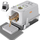 KERHOUZE STAINLESS STEEL LITTER BOX LID LARGE CAT POOP SCOOPER - LIGHT GRAY - Like New