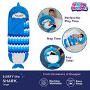 HAPPY NAPPERS 66” X 30”, PILLOW & SLEEPY SACK IN ONE – BLUE SHARK- BLUE SHARK - Like New