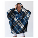 PEGASUS COLTS 34" X 34" DIGITAL DASH SHERPA HOODED FAN CAPE - INDIANAPOLIS - Brand New