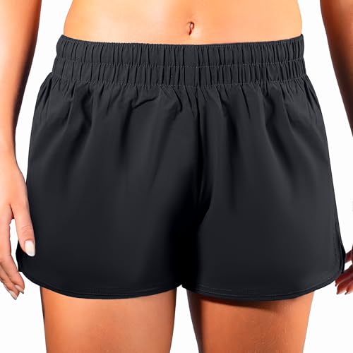 KANU SURF KANU SURF WOMEN'S LORI STRETCH UPF 50 ACTIVE SWIM SIZE L SOLID BLACK - Brand New